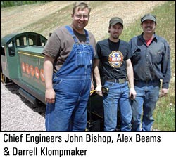 Chief Engineers John Bishop, Alex Beams, and Darrell Klompmaker